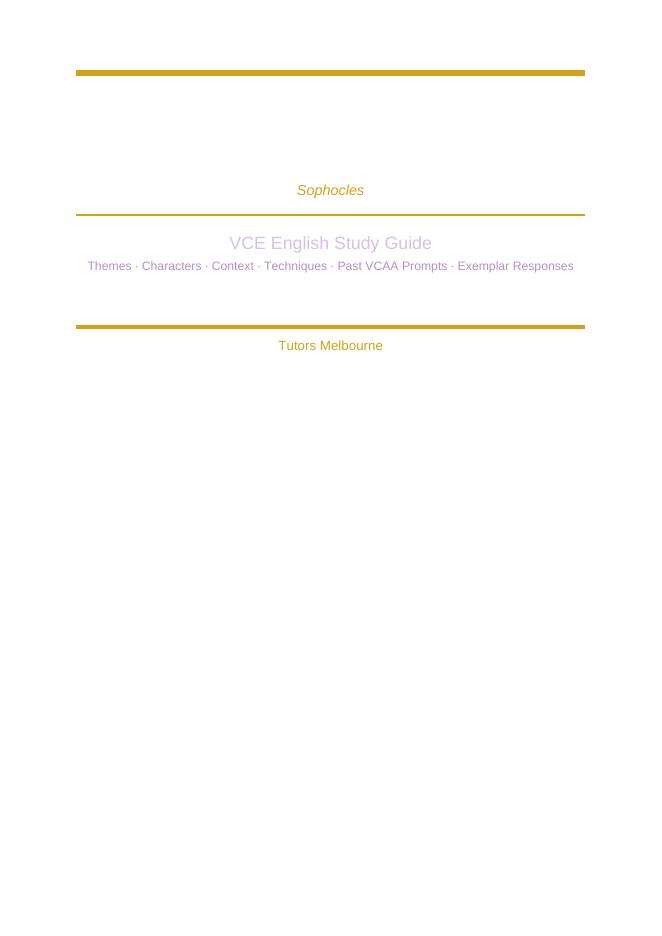 Oedipus the King VCE English study guide — first page
