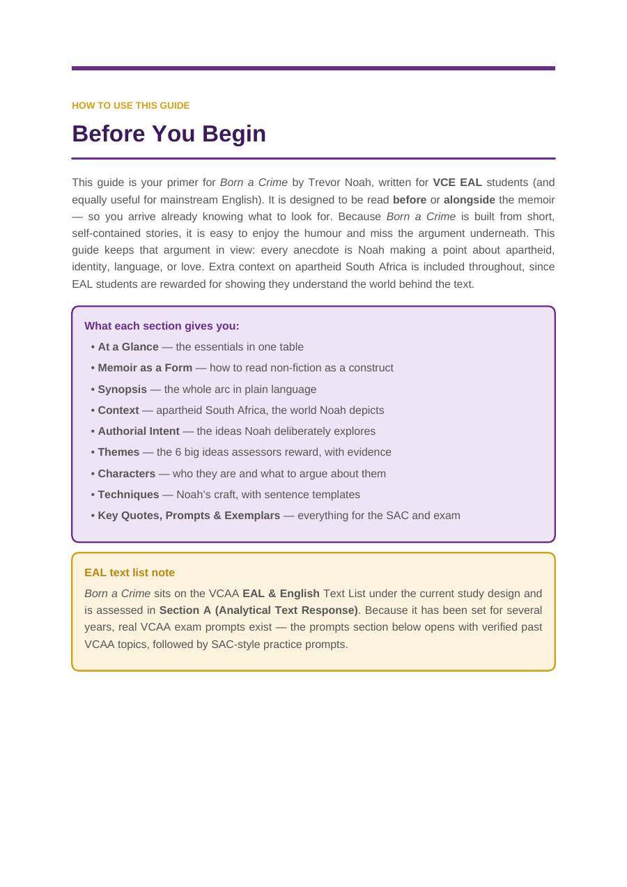 Born a Crime VCE study guide — page 2